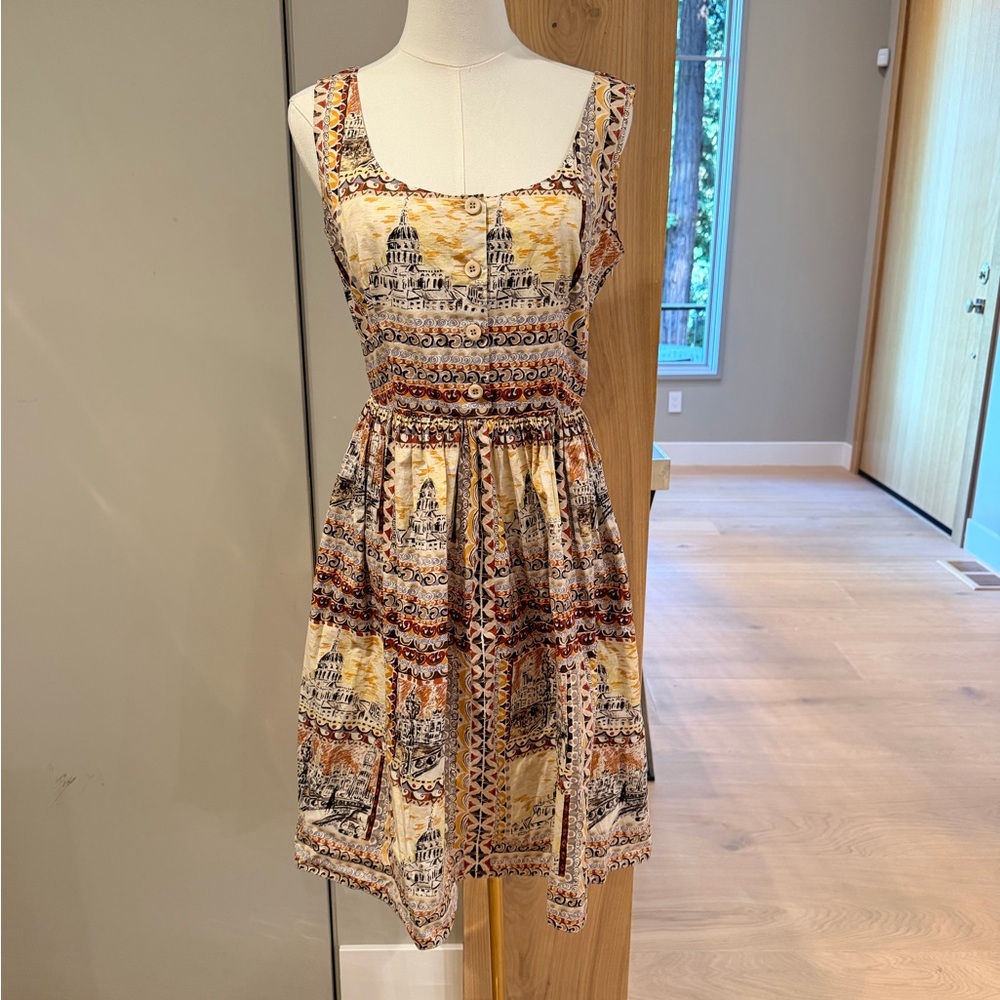 Prada Multicolor Printed Midi Dress